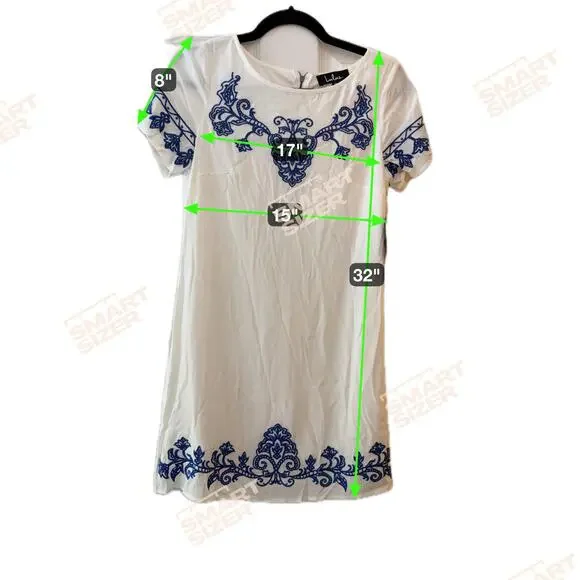 Cute White Lulus Dress with Blue Accent Size XSmall - Picture 3 of 7